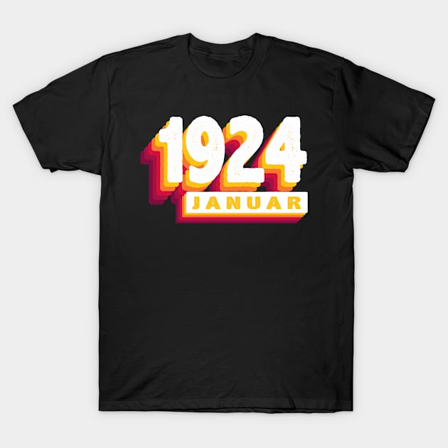 Januar 1924 0 100 Jahren Mann Frau Geburtstag T-Shirt by Shirtseller0703